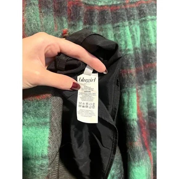 NWT Blugirl Blumarine Plaid Mohair Wool Blend Pleated Midi Preppy Skirt M - Picture 6 of 14
